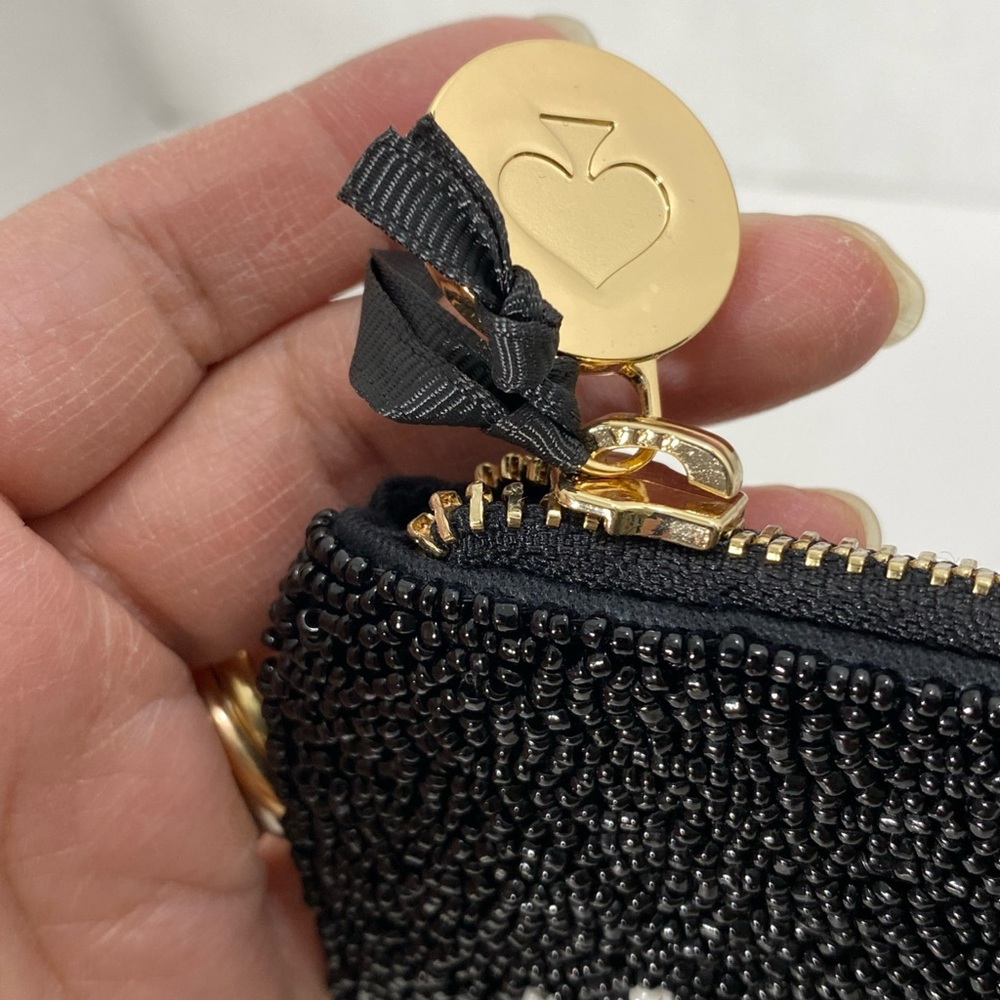 Kate Spade NY x Target CHAMPAGNE & FRENCH FRIES BLACK BEADED CLUTCH NEW NWT - Picture 3 of 6
